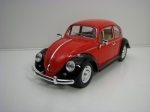  Volkswagen Beetle Classic 1967 červený s černými blatníky 1:24 Kinsmart 